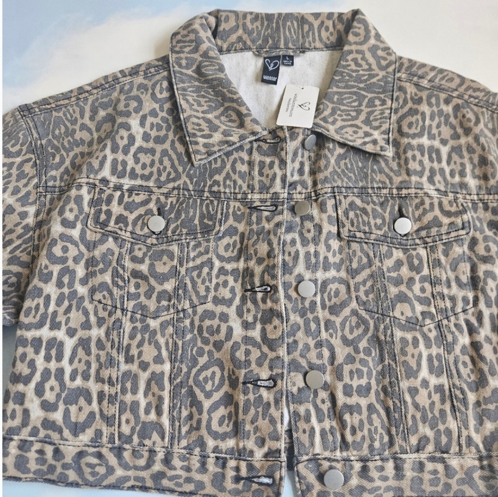 Windsor Leopard Print Denim Jacket - Picture 6 of 11